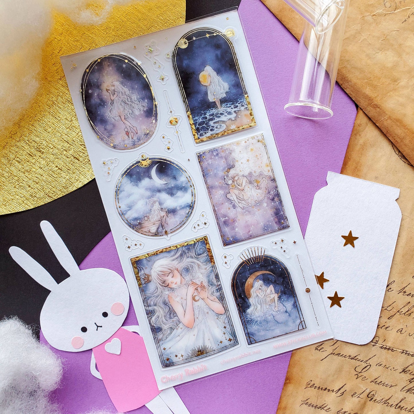 STICKII - Sticker sheet - Cherry Rabbit / Cherriuki - Dreaming of Stars