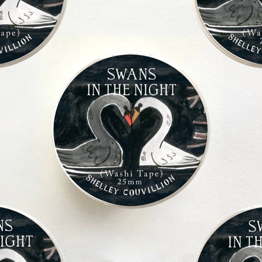 Book Moth Press - Washi Tape - Swans In The Night