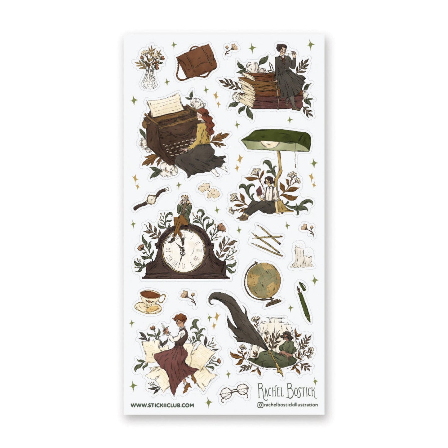 STICKII - Sticker sheet - Rachel Bostick Illustration - Writing Whimsy