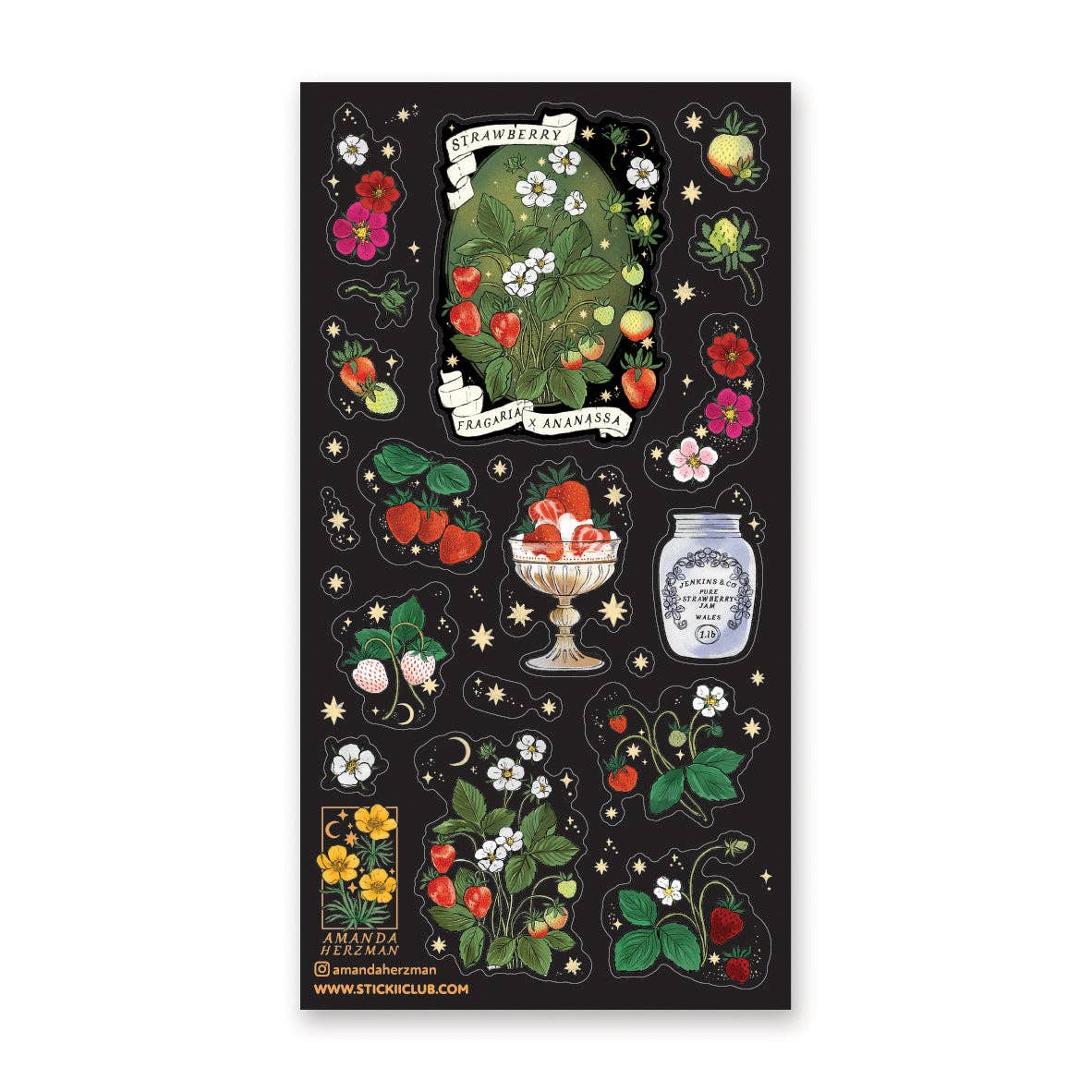 STICKII - Sticker sheet - Amanda Herzman - Enchanted Strawberry Botanica