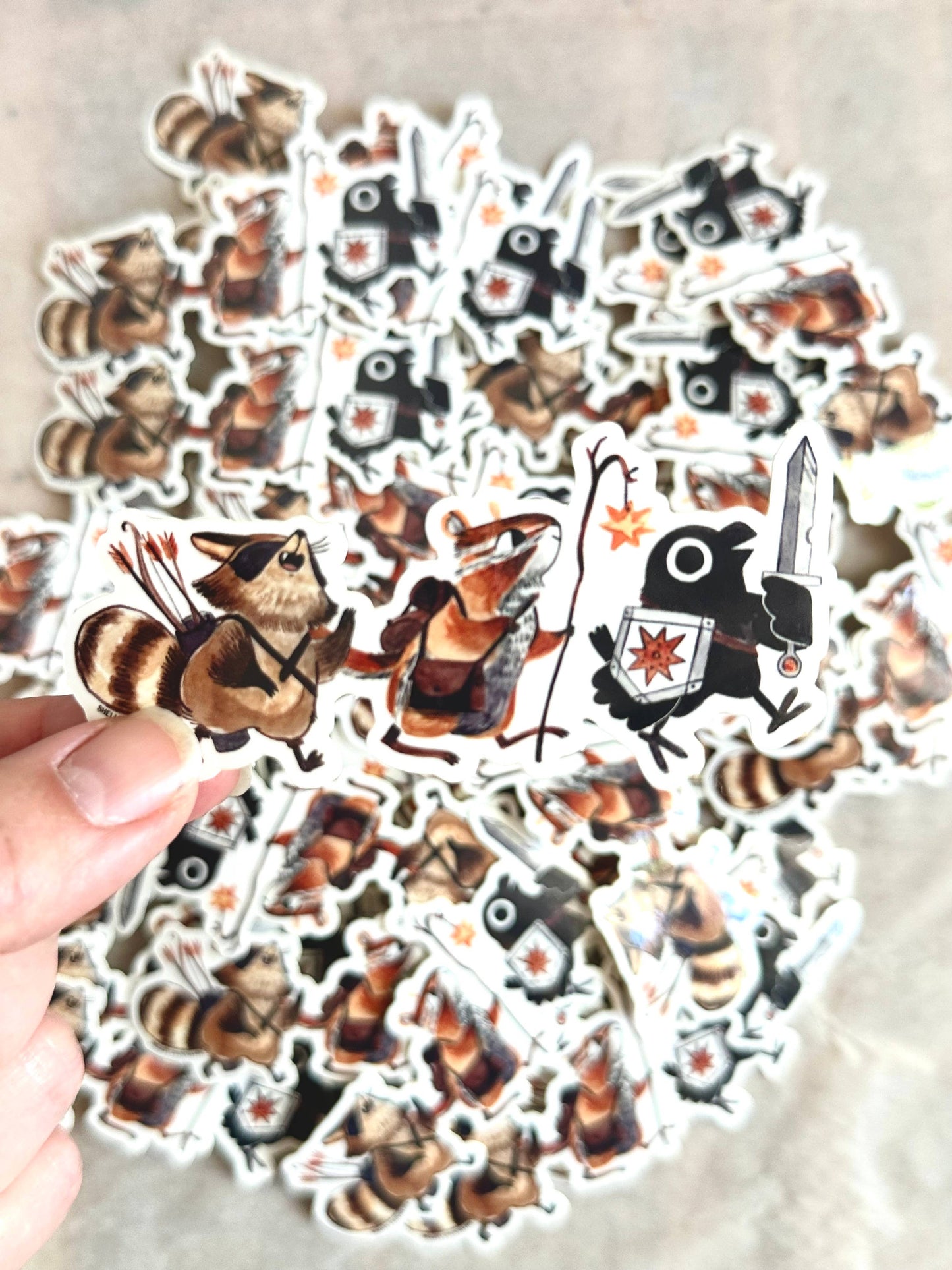 Book Moth Press - Sticker - Adventuring party - Raccoon and Crow