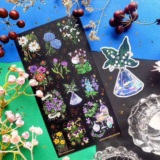 STICKII - Sticker Sheet - Amanda Herzman - Magical Blooms