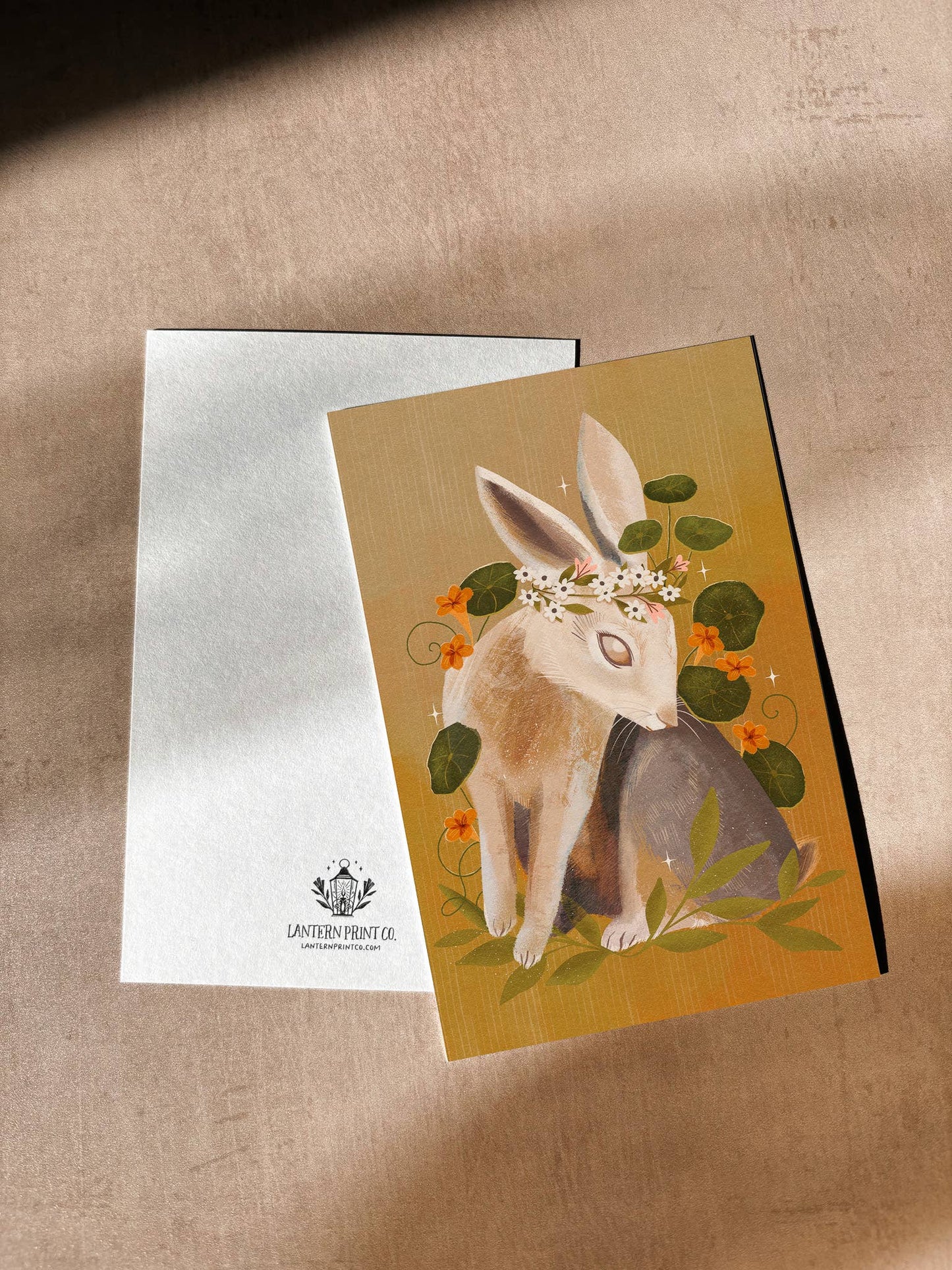 Lantern Print Co. - Postcard - Flower Crown Hare