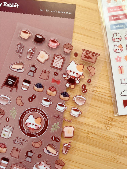 Cherry Rabbit - Sticker Sheet - Cat's Coffee Shop