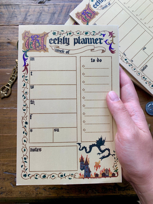 The Creeping Moon - Notepad - Medieval Weekly Planner