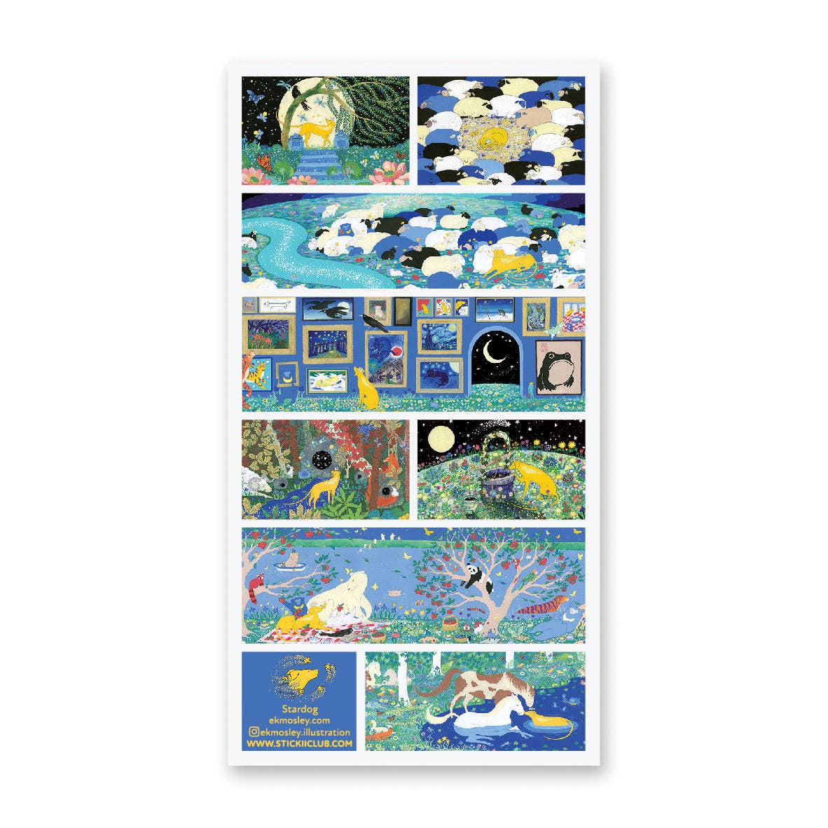 STICKII - Sticker Sheet - EK Mosley Illustration - Stardog’s Stellar Adventures