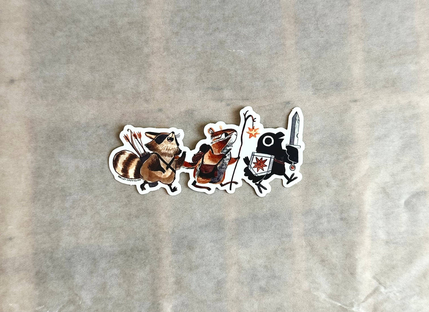 Book Moth Press - Sticker - Adventuring party - Raccoon and Crow