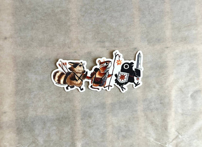 Book Moth Press - Sticker - Adventuring party - Raccoon and Crow