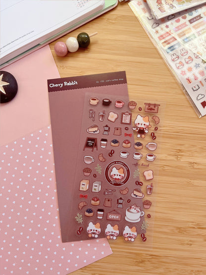 Cherry Rabbit - Sticker Sheet - Cat's Coffee Shop