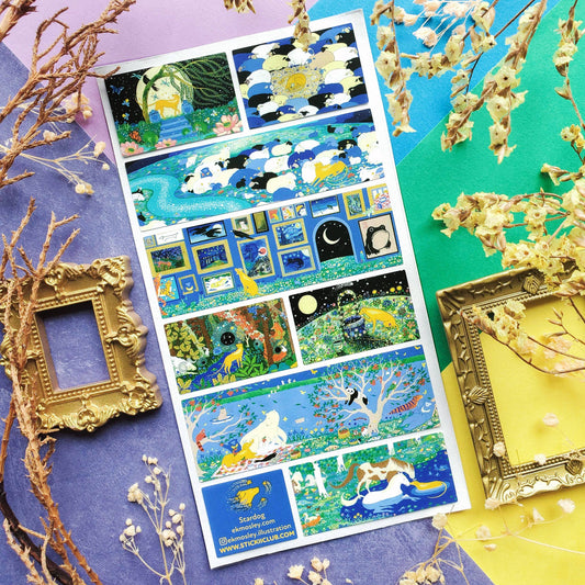 STICKII - Sticker Sheet - EK Mosley Illustration - Stardog’s Stellar Adventures