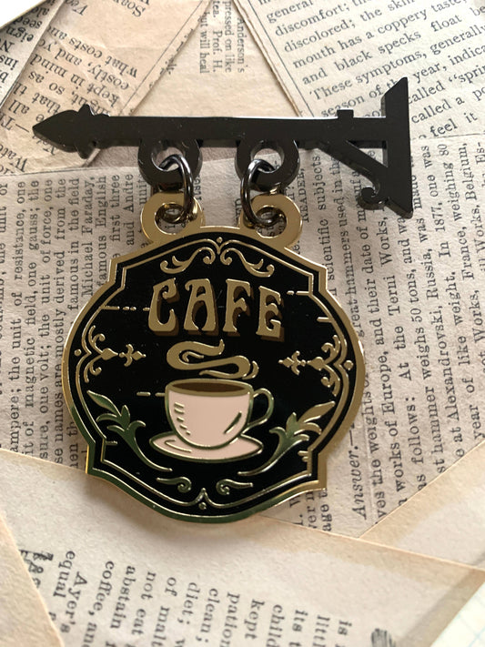 The Creeping Moon - Enamel Pin - Cafe Sign