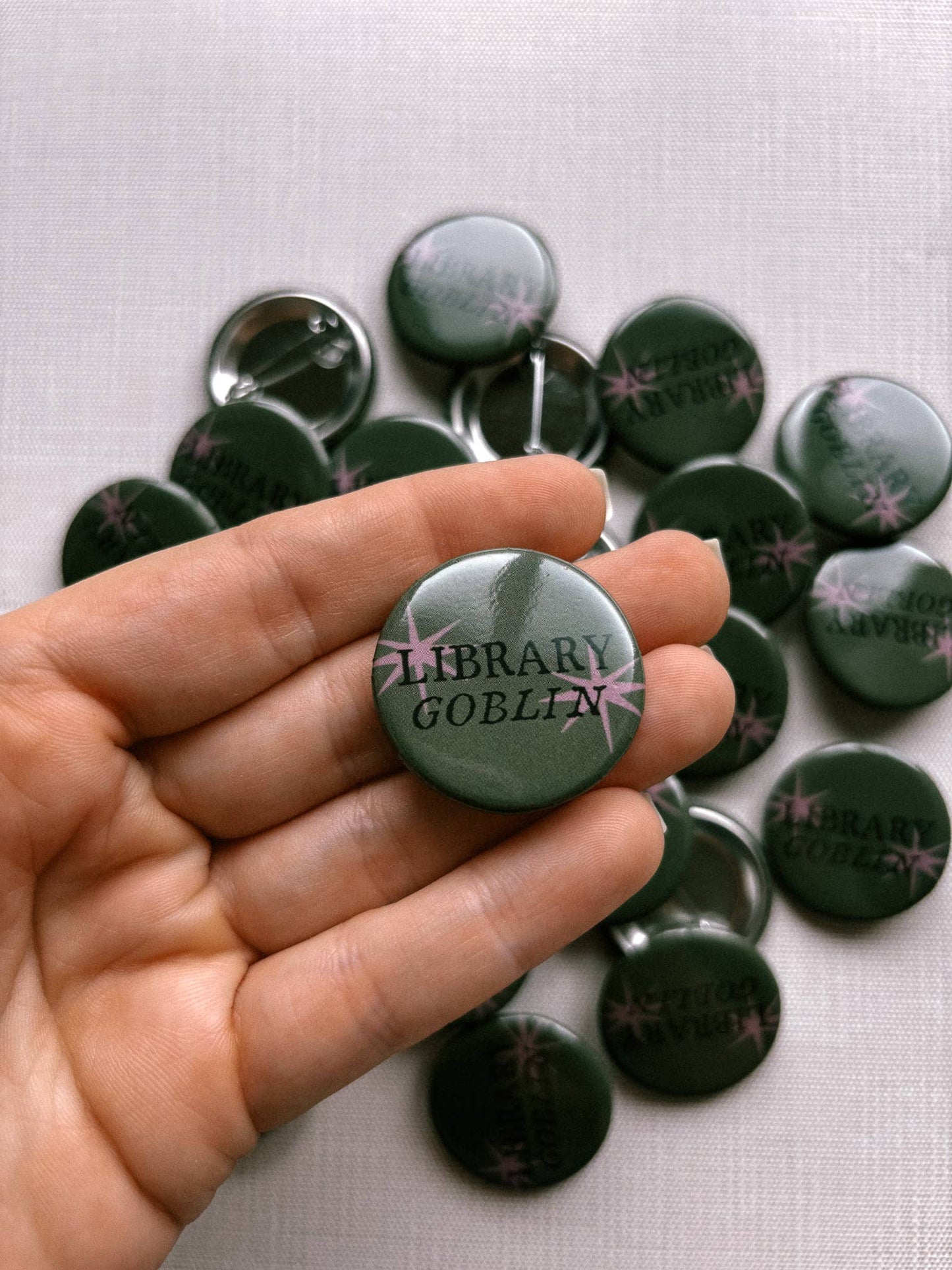 Lantern Print Co. - Button Pin - Library Goblin