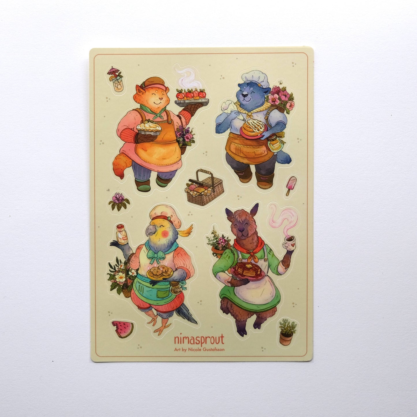 Nimasprout - Sticker Sheet - Bakery Friends