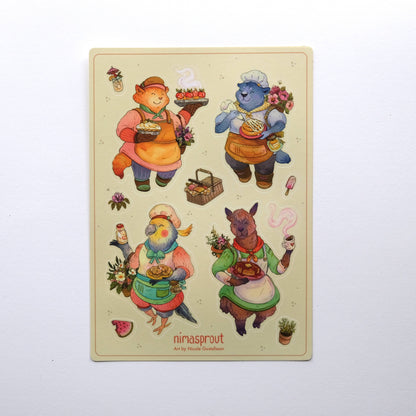 Nimasprout - Sticker Sheet - Bakery Friends