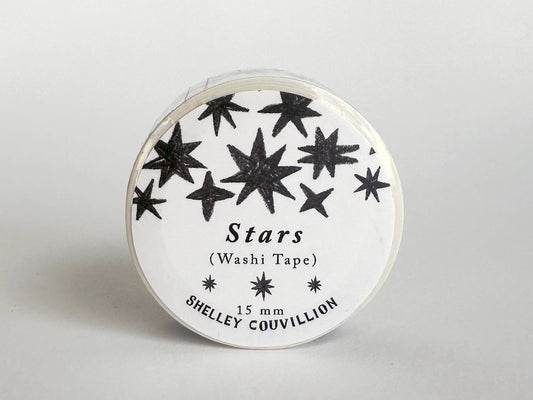 Book Moth Press - Washi Tape - Black and White Stars