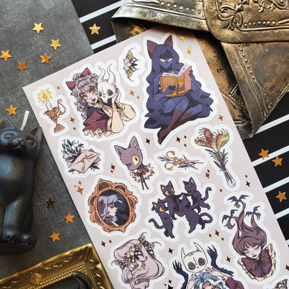 STICKII - Sticker Sheet - Madie Arts - Curious Cat Coven
