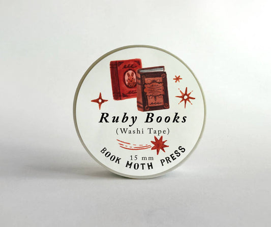 Book Moth Press - Washi Tape - Ruby Books