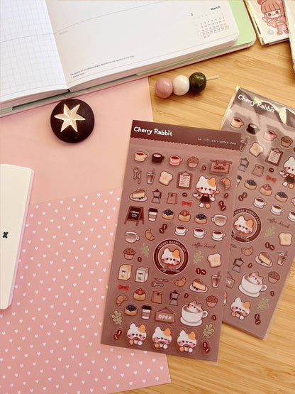 Cherry Rabbit - Sticker Sheet - Cat's Coffee Shop