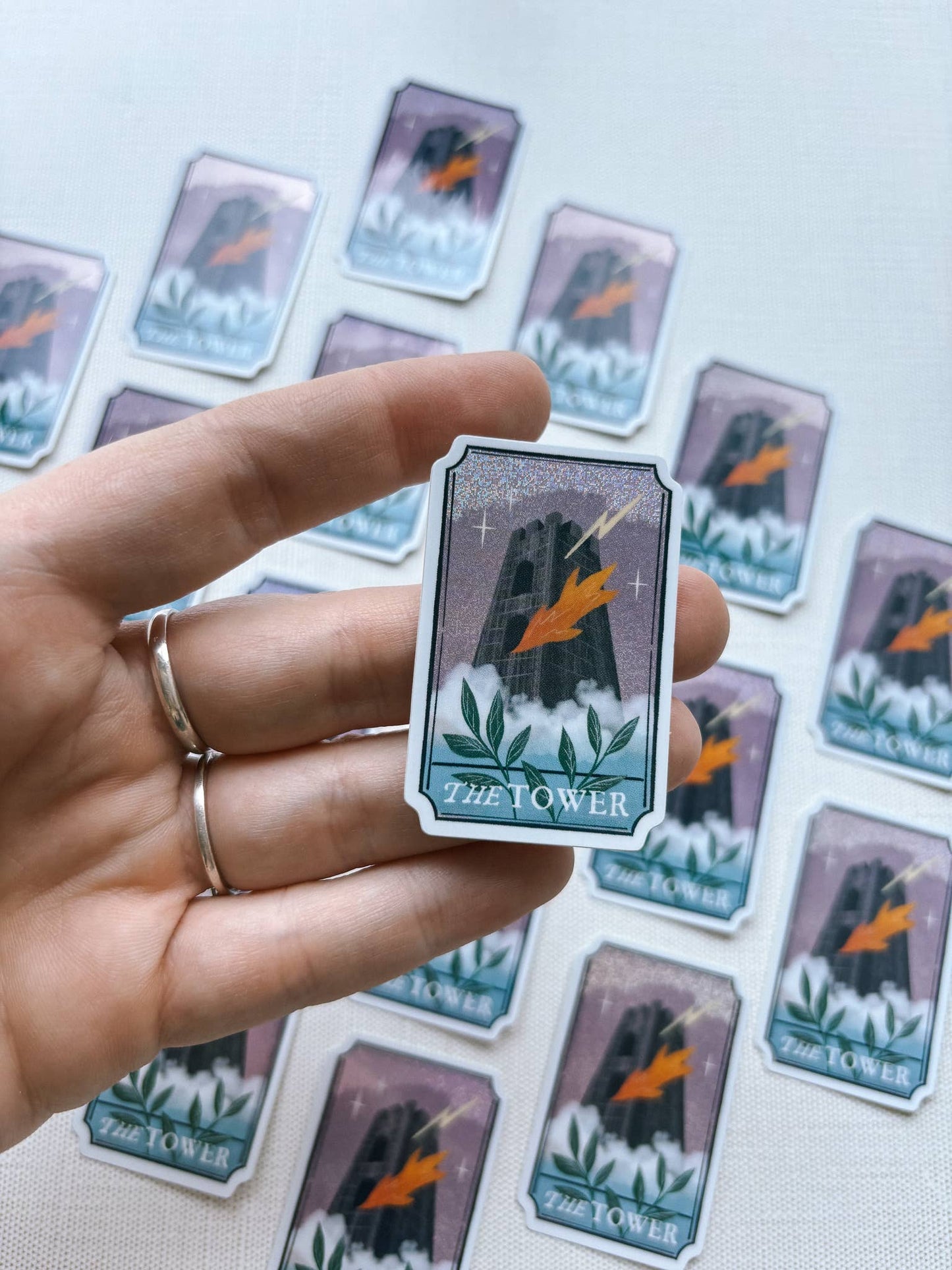 Lantern Print Co. - Holographic Sticker - Tower Tarot Card