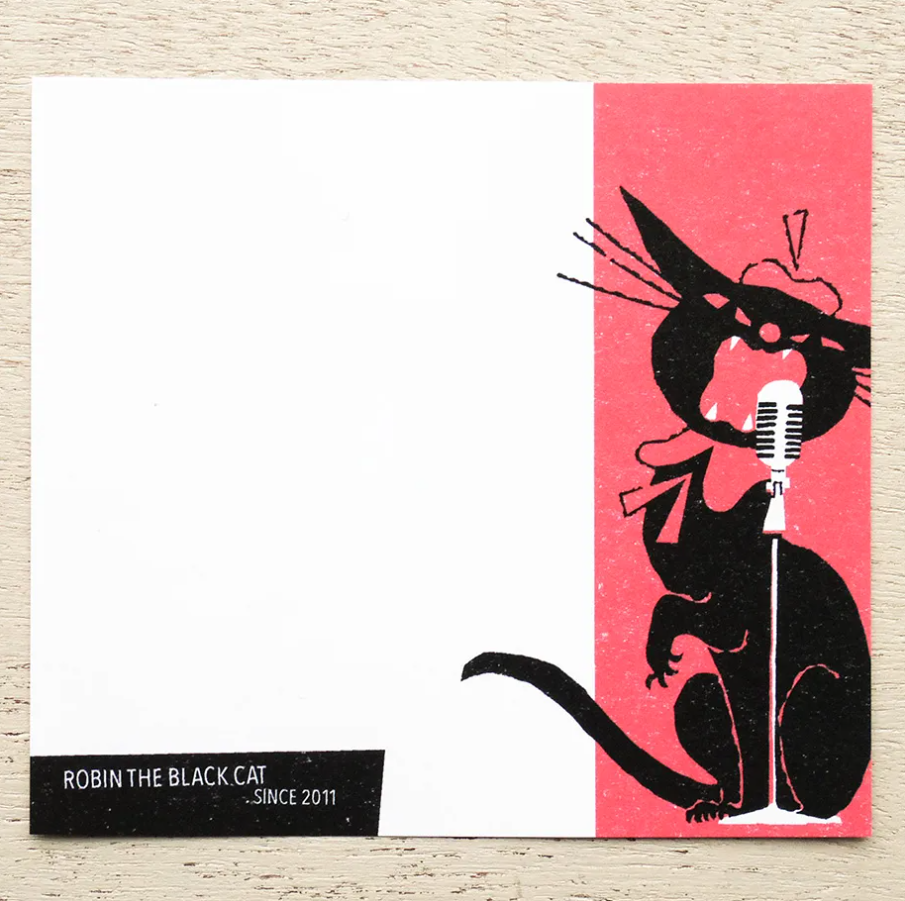 Cozyca - Block Memo Pad - Kuroneko Design - Robin the Black Cat