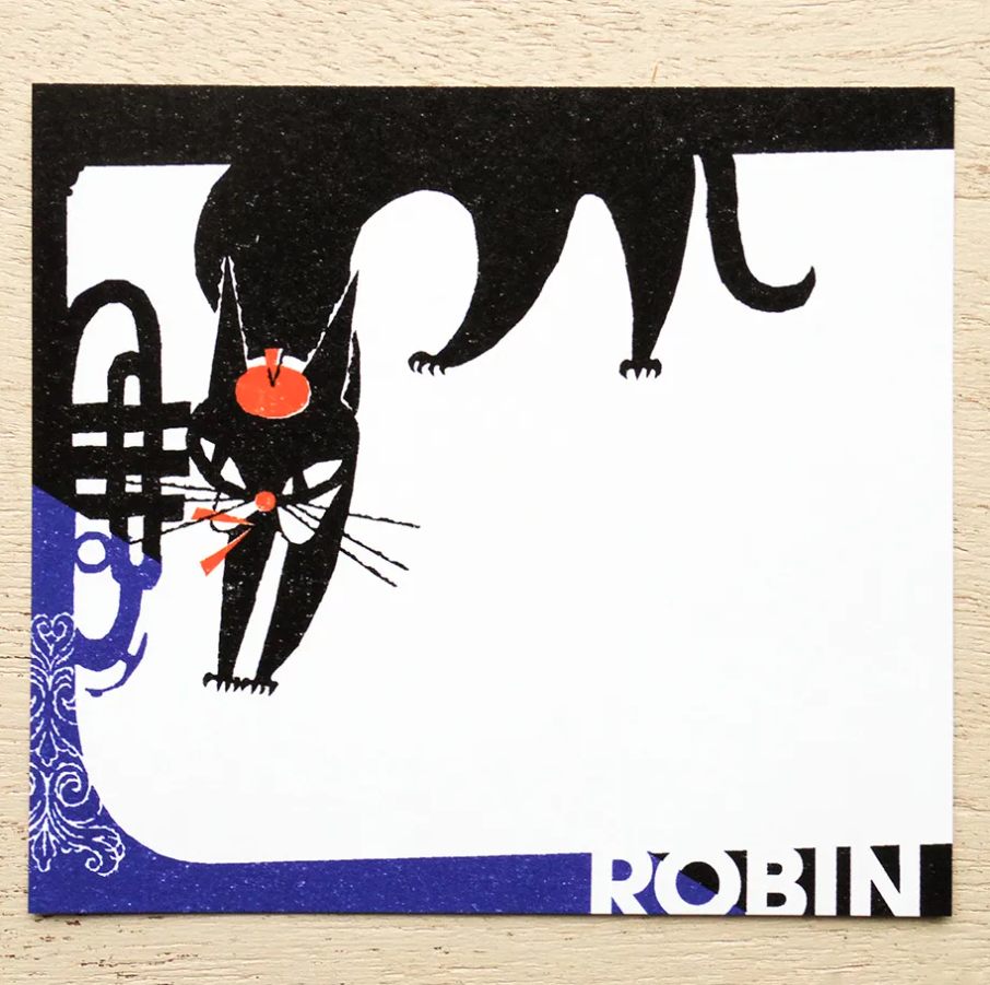 Cozyca - Block Memo Pad - Kuroneko Design - Robin the Black Cat