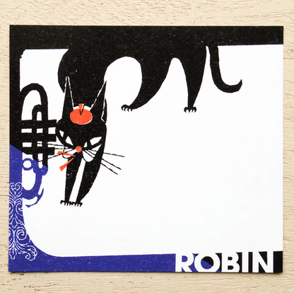 Cozyca - Block Memo Pad - Kuroneko Design - Robin the Black Cat