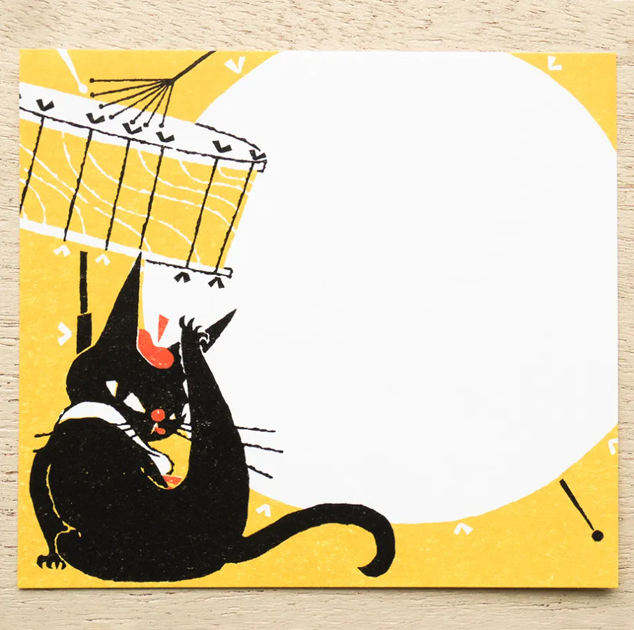 Cozyca - Block Memo Pad - Kuroneko Design - Robin the Black Cat