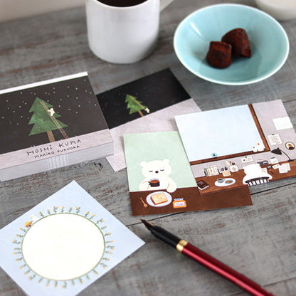 Cozyca - Block Memo Pad - Mariko Fukuoka - Hoshikuma / Star Bear
