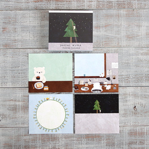 Cozyca - Block Memo Pad - Mariko Fukuoka - Hoshikuma / Star Bear