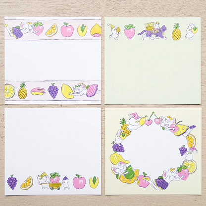 Cozyca - Block Memo Pad - Heisuke Kitazawa - Everyone Carrying Fruit