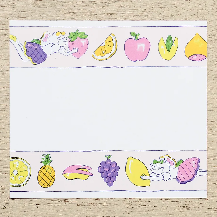 Cozyca - Block Memo Pad - Heisuke Kitazawa - Everyone Carrying Fruit