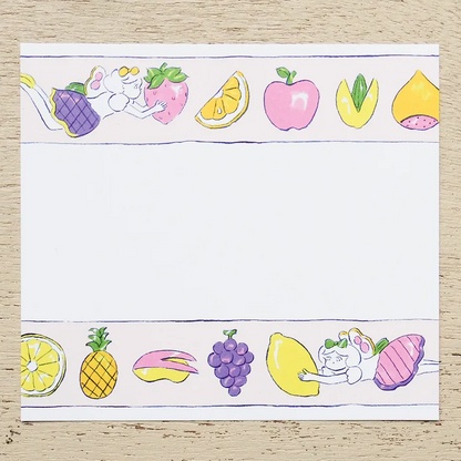 Cozyca - Block Memo Pad - Heisuke Kitazawa - Everyone Carrying Fruit