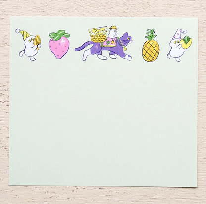 Cozyca - Block Memo Pad - Heisuke Kitazawa - Everyone Carrying Fruit