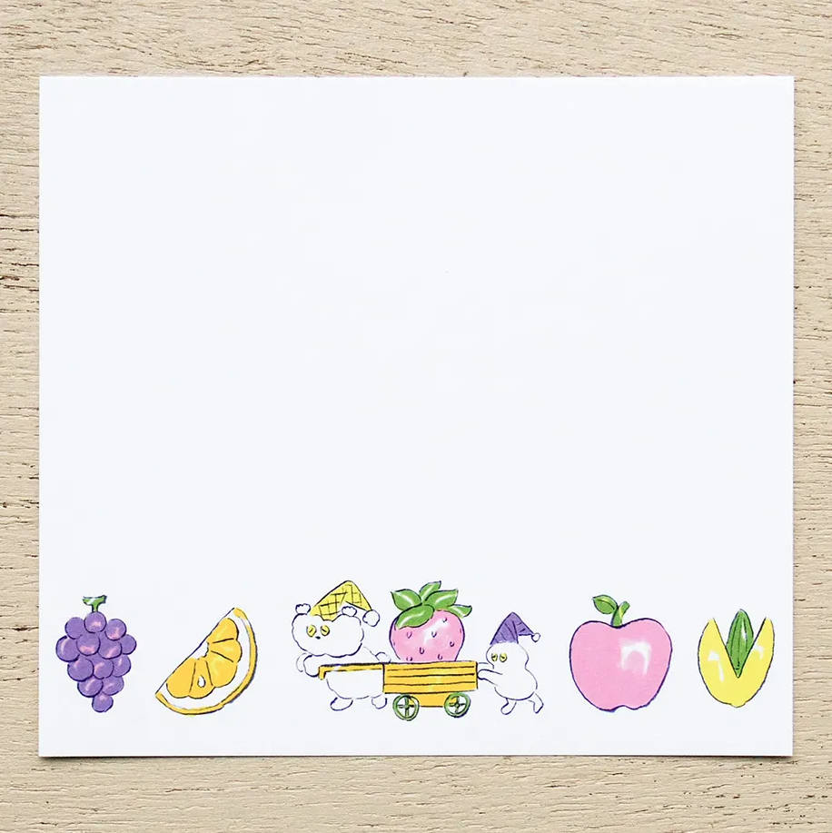 Cozyca - Block Memo Pad - Heisuke Kitazawa - Everyone Carrying Fruit