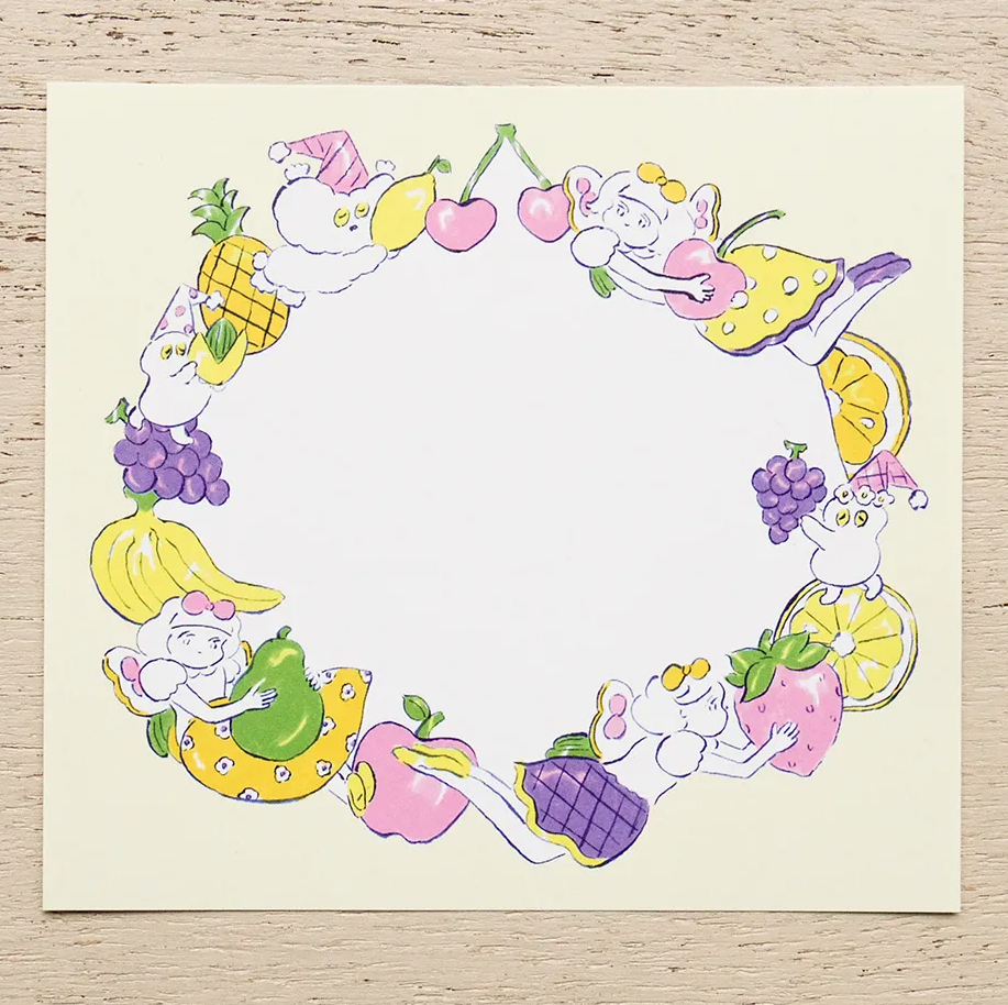 Cozyca - Block Memo Pad - Heisuke Kitazawa - Everyone Carrying Fruit