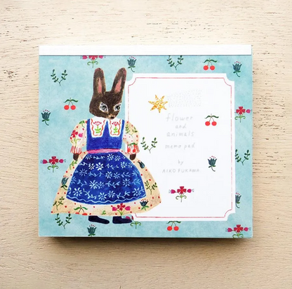 Cozyca - Block Memo Pad - Aiko Fukawa - Flower and Animals