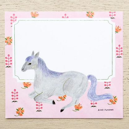 Cozyca - Block Memo Pad - Aiko Fukawa - Flower and Animals