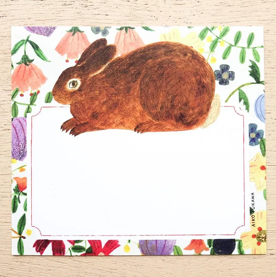 Cozyca - Block Memo Pad - Aiko Fukawa - Flower and Animals