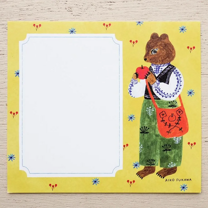 Cozyca - Block Memo Pad - Aiko Fukawa - Flower and Animals