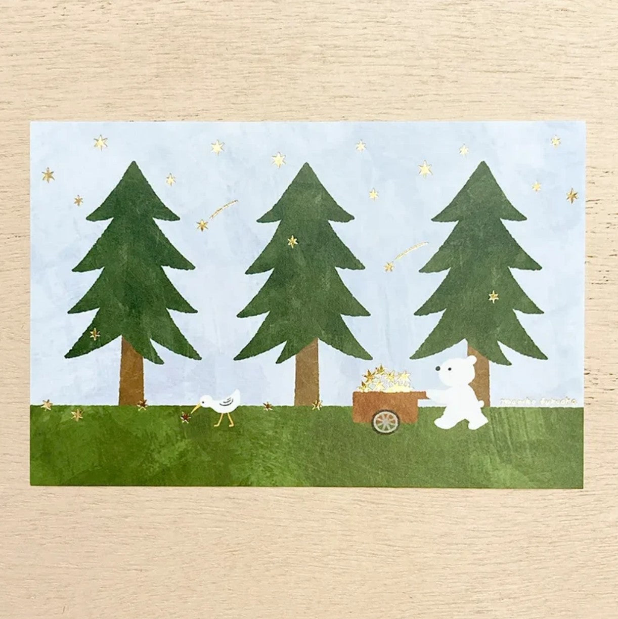 Cozyca - Foil-Stamped Postcard - Mariko Fukuoka - Star Bear