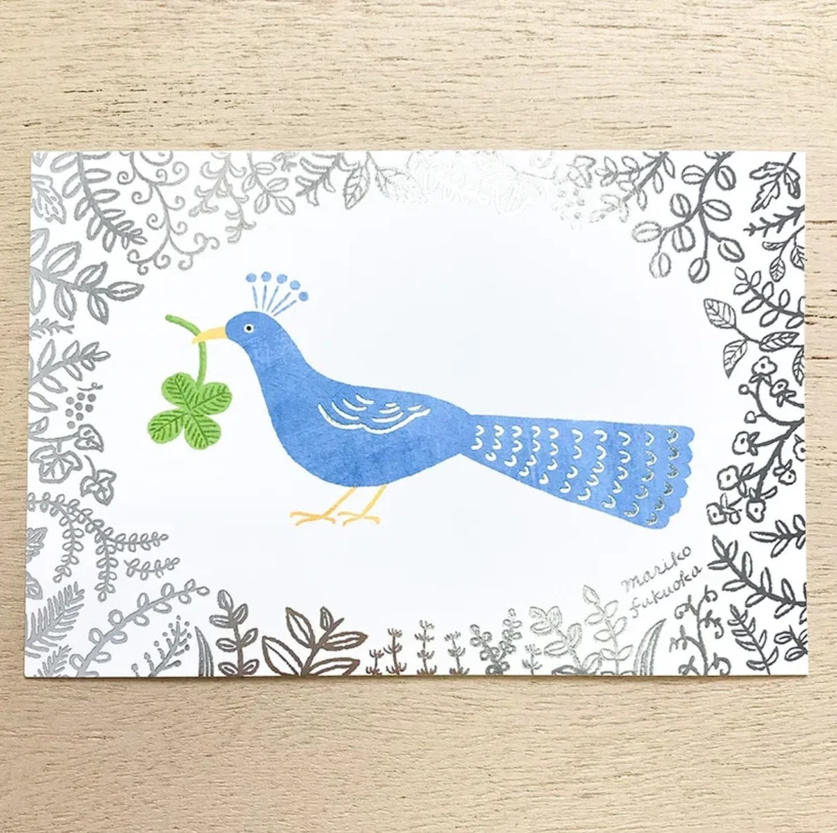 Cozyca - Foil-Stamped Postcard - Mariko Fukuoka - Lucky Bird