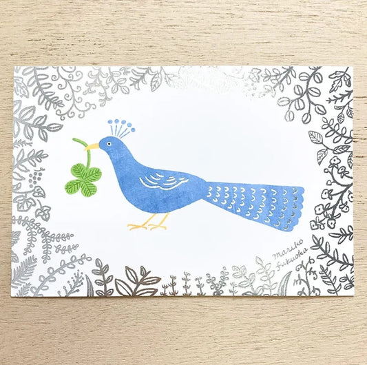 Cozyca - Foil-Stamped Postcard - Mariko Fukuoka - Lucky Bird