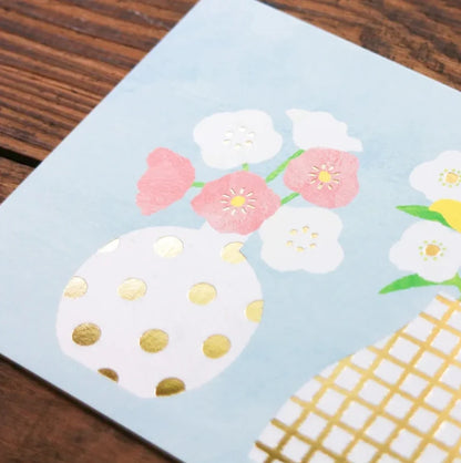 Cozyca - Foil-Stamped Postcard - Mariko Fukuoka - Vase