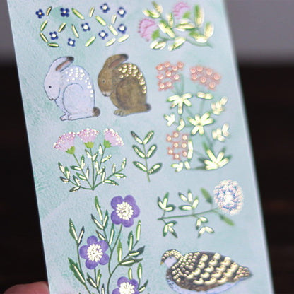 Cozyca - Foil-Stamped Postcard - Midori Asano - Fleur