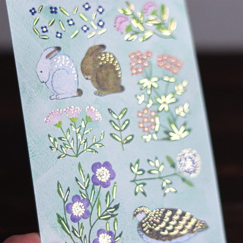 Cozyca - Foil-Stamped Postcard - Midori Asano - Fleur