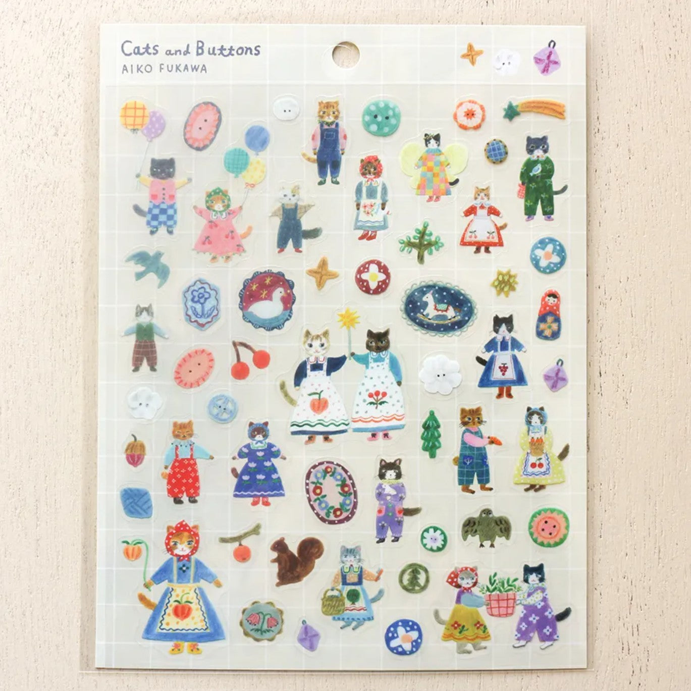 Cozyca - Aiko Fukawa - Cats and Buttons Stickers