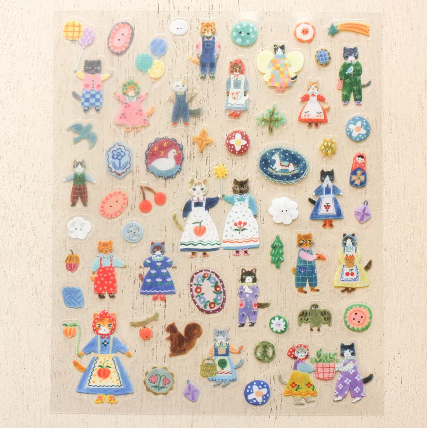 Cozyca - Aiko Fukawa - Cats and Buttons Stickers