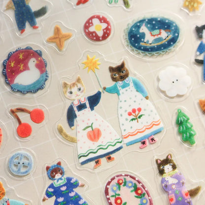 Cozyca - Aiko Fukawa - Cats and Buttons Stickers