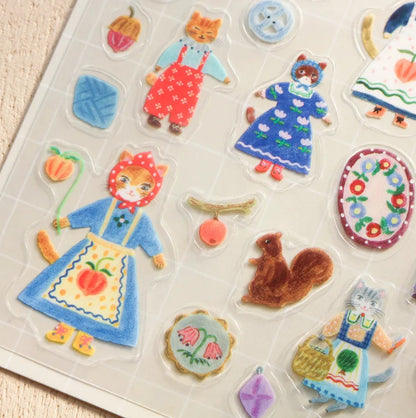 Cozyca - Aiko Fukawa - Cats and Buttons Stickers
