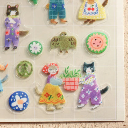 Cozyca - Aiko Fukawa - Cats and Buttons Stickers